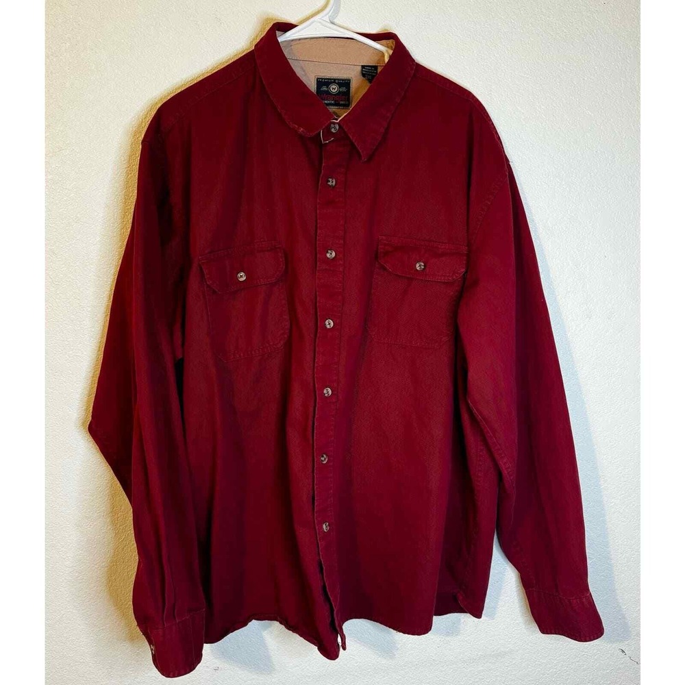 Wrangler Authentic Shirts Premium Quality Mens 2XL Button Up Shirt Red